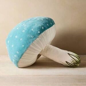 Teal and White Mushroom Plush